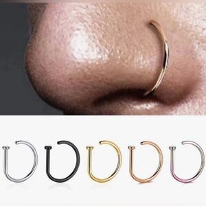 5pcs Women and Men fake piercing nose rings.